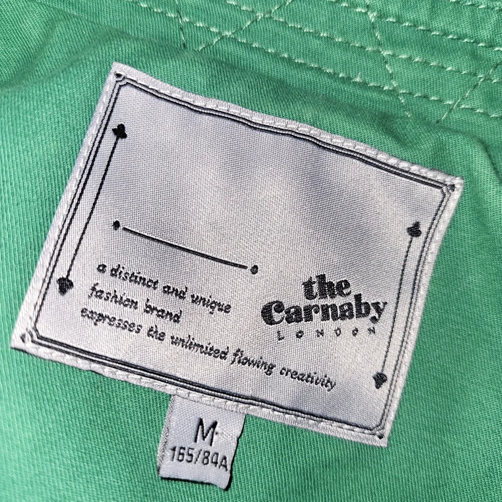 The Carnaby London Trench Coat Women's Size Medium Green Tan Classic‎